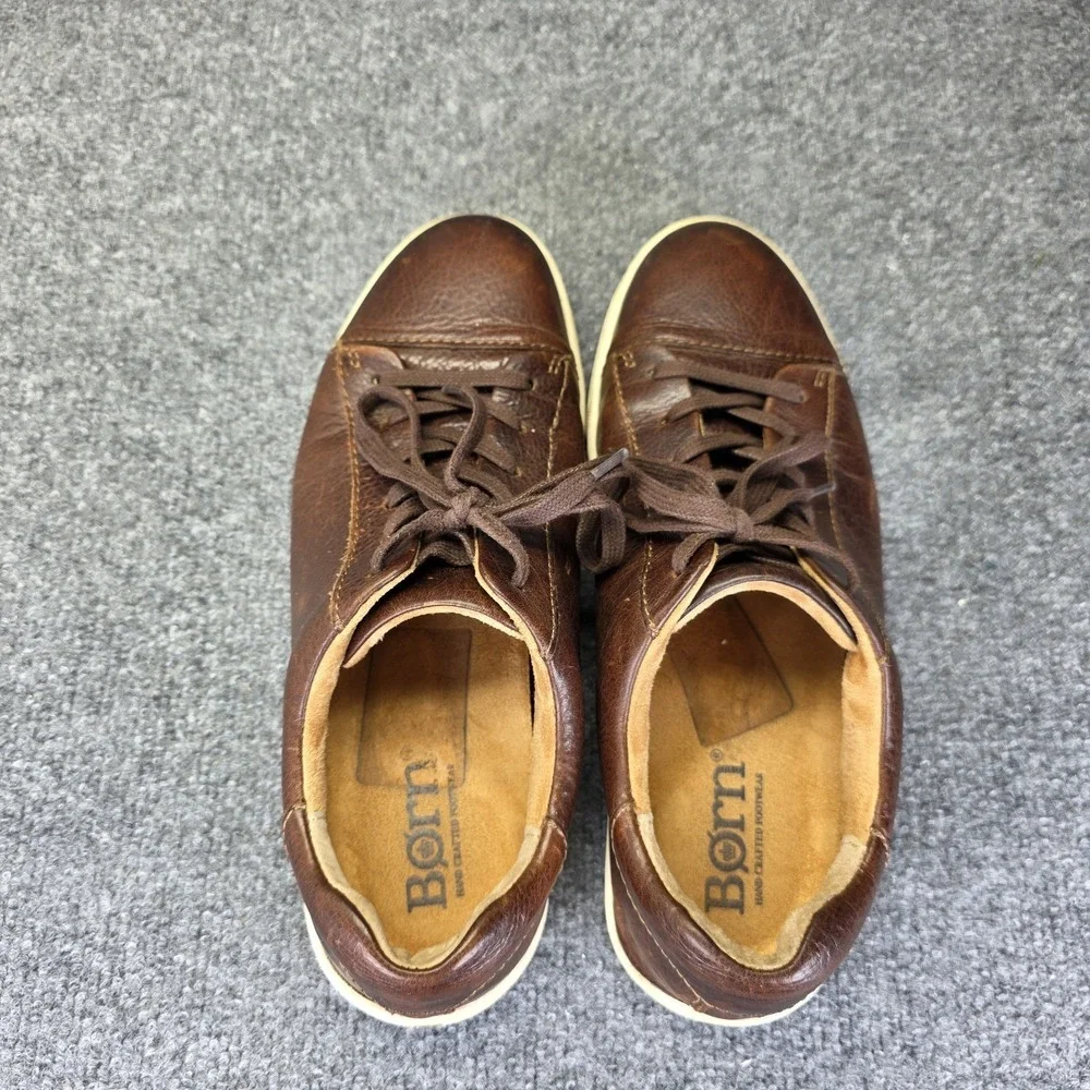 Born Allegheny Shoes Mens 9.5 US Brown Leather Low Top Casual Lace Up Comfort